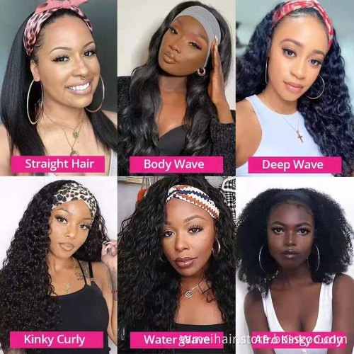 100% virgin headband glueless women wig natural silk base  russian hd transparent lace front virgin human hair wig